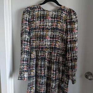 Zara Multicolor Tweed Print Dress